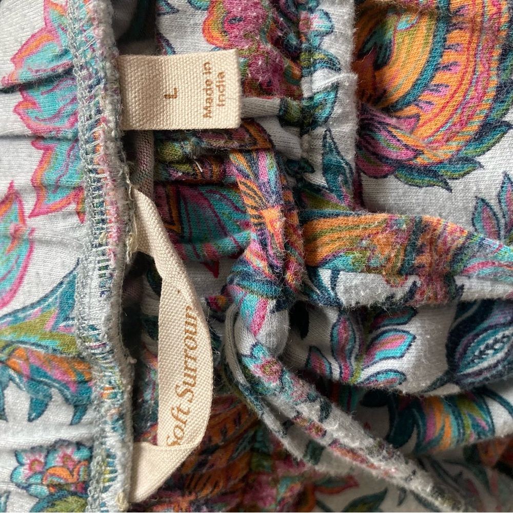 Soft Surroundings Harbour Orleans Blue Floral Paisley Button Up Crop Pajama Set - Picture 13 of 14